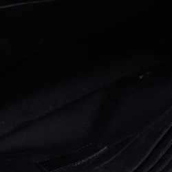 Pre Owned Saint Laurent Black Matelasse Leather Cassandre Wristlet Pouch