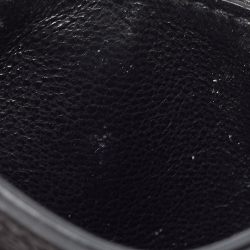 مملوكة مسبقًا Saint Laurent Black Matelassé Leather Monogram Card Holder  