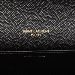 Pre Owned Saint Laurent Black Leather Uptown Wallet on Chain