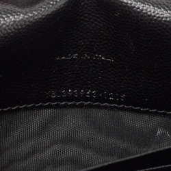 Pre Owned Saint Laurent Black Matelassé Leather Envelope Wallet on Chain