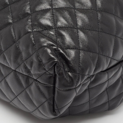 Pre Owned Saint Laurent Black Quilted Leather Maxi Icare Shopper Tote