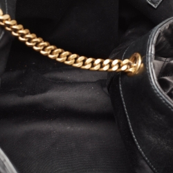 Pre Owned Saint Laurent Black Quilted Leather Maxi Icare Shopper Tote