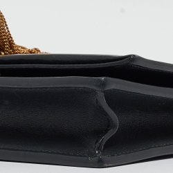 مملوكة مسبقًا Saint Laurent Matte Black Leather Kate Tassel Wallet On Chain