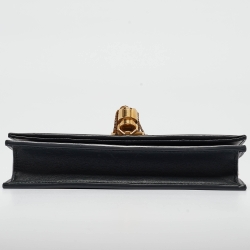 مملوكة مسبقًا Saint Laurent Matte Black Leather Kate Tassel Wallet On Chain
