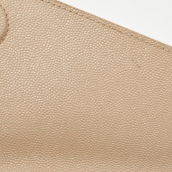 Pre Owned Saint Laurent Beige Leather Uptown Clutch