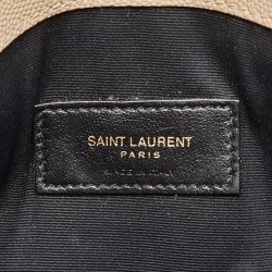 Pre Owned Saint Laurent Beige Leather Uptown Clutch