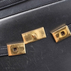 Pre Owned Saint Laurent Black Leather Small Manhattan Shoulder Bag