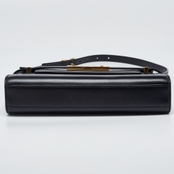 Pre Owned Saint Laurent Black Leather Small Manhattan Shoulder Bag