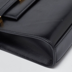 Pre Owned Saint Laurent Black Leather Small Manhattan Shoulder Bag