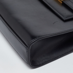 Pre Owned Saint Laurent Black Leather Small Manhattan Shoulder Bag