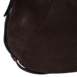 Pre Owned Saint Laurent Paris Brown Suede Small Mombasa Hobo