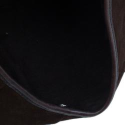 Pre Owned Saint Laurent Paris Brown Suede Small Mombasa Hobo