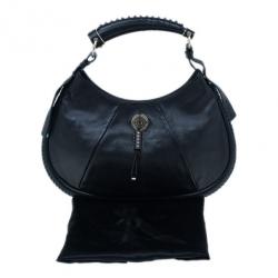 مملوكة مسبقًا حقيبة يد هوبو سان لوران باريس مومباسا جلد سوداء صغيرة