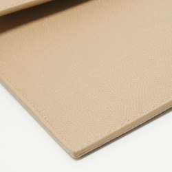 Pre Owned Saint Laurent Beige Leather Uptown Clutch