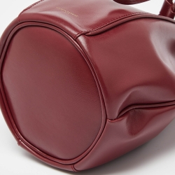 Pre Owned Saint Laurent Burgundy Leather Small Talitha Bucket Bag