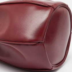 Pre Owned Saint Laurent Burgundy Leather Small Talitha Bucket Bag