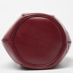 Pre Owned Saint Laurent Burgundy Leather Small Talitha Bucket Bag