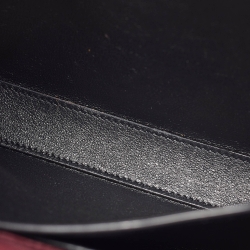 Pre Owned Saint Laurent Burgundy Croc Embossed Leather Mini Cassandra Top Handle Bag