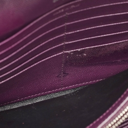 Pre Owned محفظة بسلسلة سان لوران جلد ماتيلاسيه بنفسجي مونوغرامي ظرفية