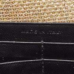 Pre Owned Saint Laurent  Gold Glitter Kate Tassel Wallet On Chain