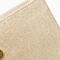 Pre Owned Saint Laurent  Gold Glitter Kate Tassel Wallet On Chain