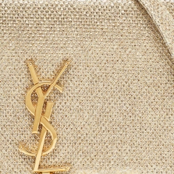 Pre Owned Saint Laurent  Gold Glitter Kate Tassel Wallet On Chain