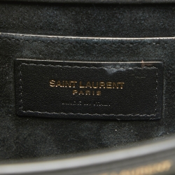 Saint Laurent Black/White Leather Medium Sunset Top Handle Bag