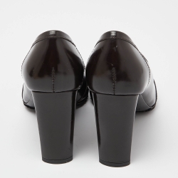 Saint Laurent Paris Brown Leather Pointed Toe Loafer Pumps Size 39