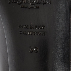 Saint Laurent Paris Brown Leather Pointed Toe Loafer Pumps Size 39