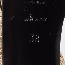 مملوكة مسبقًا Saint Laurent Gold Lizard Embossed Leather Tribute Sandals Size 38