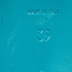 مملوكة مسبقًا Saint Laurent Green Patent Leather Tribute Platform Sandals Size 39