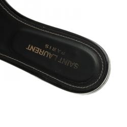 Pre Owned Saint Laurent Paris Black Patent Tribute Flat Slides Size 39
