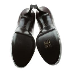 Pre Owned حذاء كعب عالي سان لوران باريس تريبيتو جلد وردي نعل سميك مقاس 38