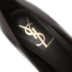 Pre Owned حذاء كعب عالي سان لوران باريس تريبيتو جلد وردي نعل سميك مقاس 38