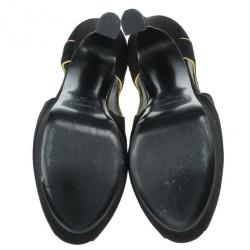 Pre Owned Saint Laurent Paris Black Suede Palais Cutout Platform Pumps Size 39