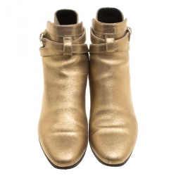 مملوكة مسبقًا بوت سان لوران باريس يات 40 جودبور جلد ذهبي مقاس 38