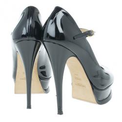 مملوكة مسبقًا Saint Laurent Paris Black Patent Tribute Mary Jane Pumps Size 38.5