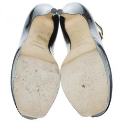 مملوكة مسبقًا Saint Laurent Paris Black Patent Tribute Mary Jane Pumps Size 38.5