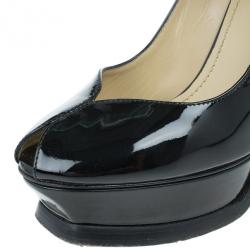 مملوكة مسبقًا Saint Laurent Paris Black Patent Tribute Mary Jane Pumps Size 38.5