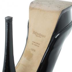 مملوكة مسبقًا Saint Laurent Paris Black Patent Tribute Mary Jane Pumps Size 38.5