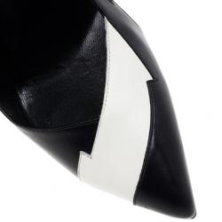 Pre Owned Saint Laurent Paris Leather Lightning Bolt Pumps Size 37.5