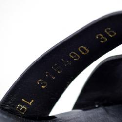 مملوكة مسبقًا Yves Saint Laurent Black Patent Leather Tribute Sandals Size 36