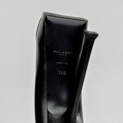 مملوكة مسبقًا Yves Saint Laurent Black Patent Tribute Two Cap Toe Escarpin Pumps Size 38.5