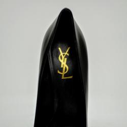 مملوكة مسبقًا Yves Saint Laurent Black Patent Tribute Two Cap Toe Escarpin Pumps Size 38.5