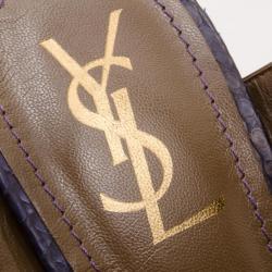 Pre Owned Yves Saint Laurent Multicolor Snake Platform Sandals Size 41