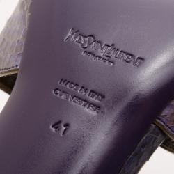 Pre Owned Yves Saint Laurent Multicolor Snake Platform Sandals Size 41