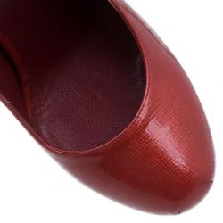 مملوكة مسبقًا Saint Laurent Paris Red Patent Tribtoo Slingback Sandals Size 38