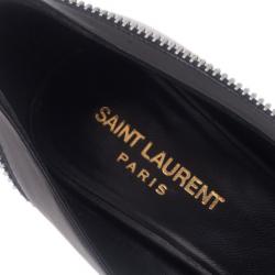 Pre Owned Saint Laurent Paris Two Tone Optical Zipper Detail Pumps Size 38.5