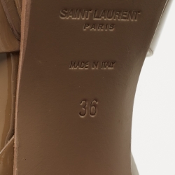 Saint Laurent Olive Green Leather Tribute Sandals Size 36