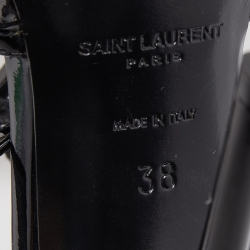 Pre Owned Saint Laurent Black Patent Leather Cassandra Sandals Size 38